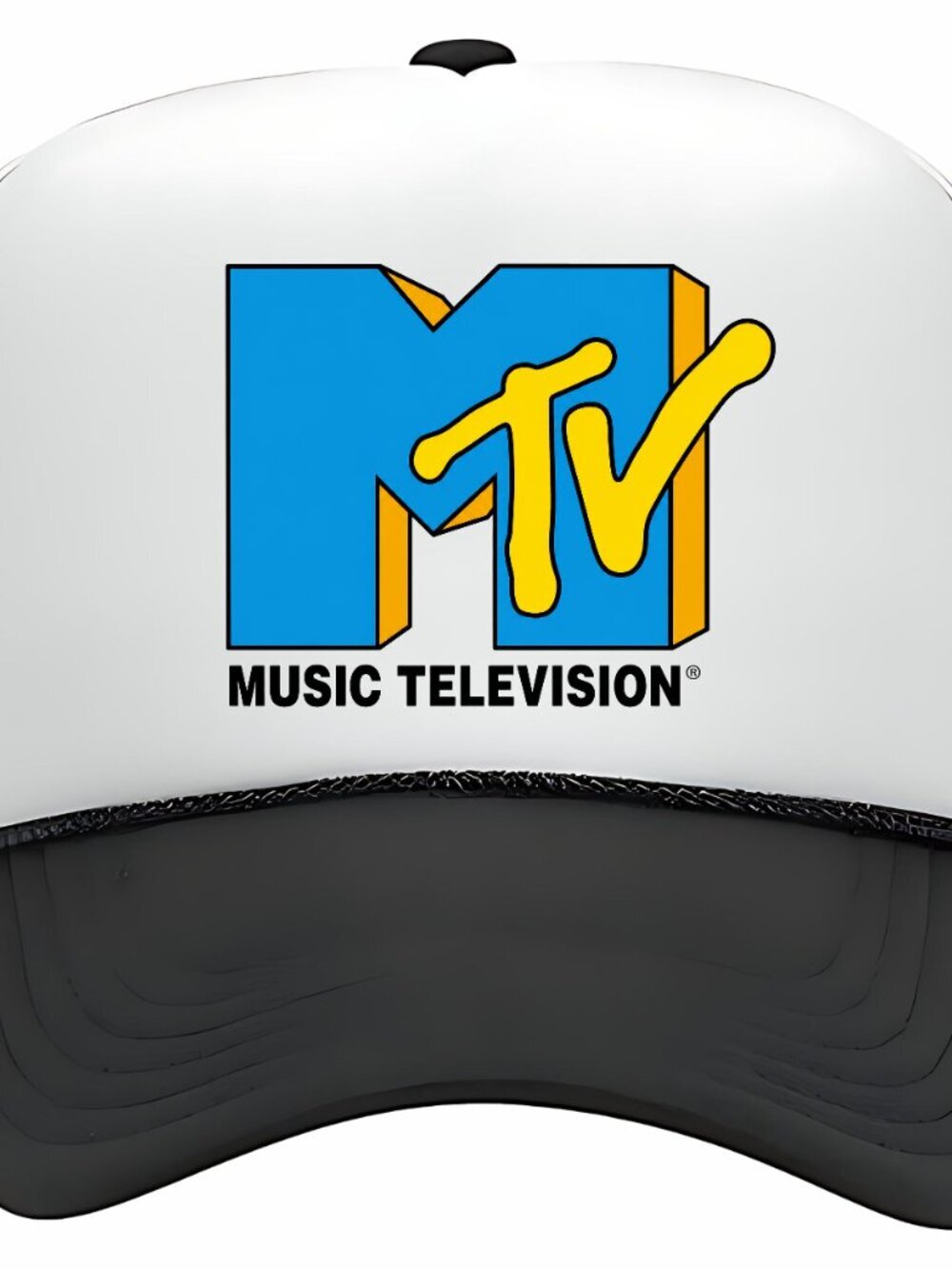 Mtv Music Television 80's Foam Trucker Mesh Snapback Cap Hat Black New